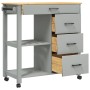 Carrito de cocina MONZA madera maciza de pino 84x40x90 cm de , Carros de cocina y comedor - Ref: Foro24-376116, Precio: 208,9...