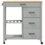 Carrito de cocina MONZA madera maciza de pino 84x40x90 cm de , Carros de cocina y comedor - Ref: Foro24-376116, Precio: 208,9...