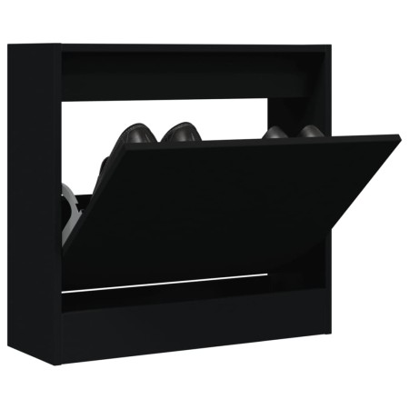Zapatero de madera de ingeniería negro 60x21x57 cm de , Zapateros y organizadores de calzado - Ref: Foro24-839883, Precio: 48...