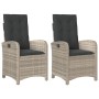 Sillones reclinables de jardín con cojines gris 2 uds ratán PE de , Sillas de jardín - Ref: Foro24-365174, Precio: 245,76 €, ...