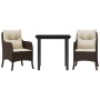 Set comedor de jardín 3 piezas y cojines ratán sintético marrón de , Conjuntos de jardín - Ref: Foro24-3211941, Precio: 287,4...