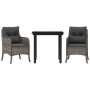Set comedor de jardín 3 piezas con cojines ratán sintético gris de , Conjuntos de jardín - Ref: Foro24-3211955, Precio: 312,1...