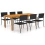 Juego de comedor para jardín de 7 piezas negro de vidaXL, Conjuntos de jardín - Ref: Foro24-3067922, Precio: 414,52 €, Descue...