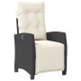 Sillón reclinable de jardín con reposapiés ratán PE negro de , Sillas de jardín - Ref: Foro24-365232, Precio: 123,54 €, Descu...