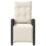 Sillón reclinable de jardín con reposapiés ratán PE negro de , Sillas de jardín - Ref: Foro24-365232, Precio: 123,54 €, Descu...