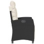 Sillón reclinable de jardín con reposapiés ratán PE negro de , Sillas de jardín - Ref: Foro24-365232, Precio: 123,54 €, Descu...
