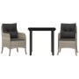 Set comedor de jardín 3 pzas cojines ratán sintético gris claro de , Conjuntos de jardín - Ref: Foro24-3211997, Precio: 267,1...