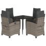 Set comedor de jardín 5 piezas con cojines ratán sintético gris de , Conjuntos de jardín - Ref: Foro24-3212783, Precio: 566,9...