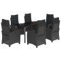 Set de comedor de jardín 7 pzas y cojines ratán sintético negro de , Conjuntos de jardín - Ref: Foro24-3212757, Precio: 900,7...
