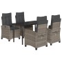 Set comedor de jardín 5 piezas con cojines ratán sintético gris de , Conjuntos de jardín - Ref: Foro24-3212795, Precio: 588,2...