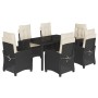 Set de comedor de jardín 7 pzas y cojines ratán sintético negro de , Conjuntos de jardín - Ref: Foro24-3212631, Precio: 820,0...