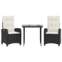 Set comedor de jardín 3 pzas con cojines ratán sintético negro de , Conjuntos de jardín - Ref: Foro24-3212722, Precio: 326,77...