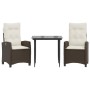 Set comedor de jardín 3 piezas y cojines ratán sintético marrón de , Conjuntos de jardín - Ref: Foro24-3212762, Precio: 382,7...