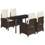 Set comedor de jardín 5 piezas y cojines ratán sintético marrón de , Conjuntos de jardín - Ref: Foro24-3212776, Precio: 661,2...