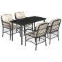 Set de muebles jardín 5 pzas con cojines ratán sintético negro de , Conjuntos de jardín - Ref: Foro24-3212091, Precio: 502,00...