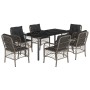 Set comedor jardín 7 pzas y cojines ratán sintético gris de , Conjuntos de jardín - Ref: Foro24-3212135, Precio: 702,14 €, De...