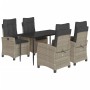 Set comedor de jardín 5 pzas cojines ratán sintético gris claro de , Conjuntos de jardín - Ref: Foro24-3212845, Precio: 584,6...