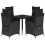 Set de muebles jardín 5 pzas con cojines ratán sintético negro de , Conjuntos de jardín - Ref: Foro24-3213393, Precio: 582,71...