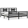 Estructura de cama con cabecero madera maciza negro 200x200 cm de vidaXL, Camas y somieres - Ref: Foro24-3194465, Precio: 176...
