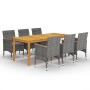 Juego de comedor de jardín de 7 piezas gris de vidaXL, Conjuntos de jardín - Ref: Foro24-3067864, Precio: 630,36 €, Descuento: %