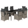 Set comedor jardín 7 pzas y cojines ratán sintético gris de , Conjuntos de jardín - Ref: Foro24-3213330, Precio: 938,66 €, De...