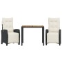 Set comedor de jardín 3 pzas con cojines ratán sintético negro de , Conjuntos de jardín - Ref: Foro24-3212900, Precio: 355,20...