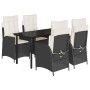Set de muebles jardín 5 pzas con cojines ratán sintético negro de , Conjuntos de jardín - Ref: Foro24-3213167, Precio: 620,66...