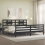 Estructura de cama con cabecero madera maciza negro 200x200 cm de vidaXL, Camas y somieres - Ref: Foro24-3194465, Precio: 176...