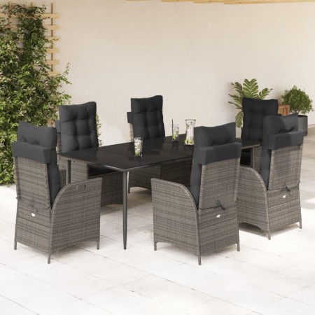 Set comedor jardín 7 pzas y cojines ratán sintético gris de , Conjuntos de jardín - Ref: Foro24-3213221, Precio: 1,00 €, Desc...
