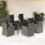 Set comedor jardín 7 pzas y cojines ratán sintético gris de , Conjuntos de jardín - Ref: Foro24-3213221, Precio: 1,00 €, Desc...