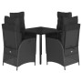 Set de muebles jardín 5 pzas con cojines ratán sintético negro de , Conjuntos de jardín - Ref: Foro24-3213186, Precio: 541,63...