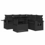 Set de sofás de jardín 6 piezas y cojines ratán sintético negro en Conjuntos de jardín | Comprar online en Foru.es