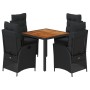 Set de muebles jardín 5 pzas con cojines ratán sintético negro de , Conjuntos de jardín - Ref: Foro24-3213095, Precio: 642,11...