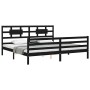 Estructura de cama con cabecero madera maciza negro 200x200 cm de vidaXL, Camas y somieres - Ref: Foro24-3194465, Precio: 176...