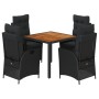 Set de muebles jardín 5 pzas con cojines ratán sintético negro de , Conjuntos de jardín - Ref: Foro24-3213339, Precio: 616,97...