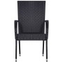 Juego de comedor para jardín de 7 piezas negro de vidaXL, Conjuntos de jardín - Ref: Foro24-3067878, Precio: 547,21 €, Descue...
