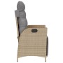 Sillón reclinable jardín reposapiés 2 uds ratán PE beige mezcla de , Sillas de jardín - Ref: Foro24-365293, Precio: 274,61 €,...