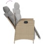 Sillón reclinable jardín reposapiés 2 uds ratán PE beige mezcla de , Sillas de jardín - Ref: Foro24-365293, Precio: 274,61 €,...