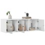 Mueble de pared con puertas de vidrio blanco 102x37x35 cm de , Taquillas y armarios de almacenamiento - Ref: Foro24-836511, P...