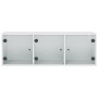 Mueble de pared con puertas de vidrio blanco 102x37x35 cm de , Taquillas y armarios de almacenamiento - Ref: Foro24-836511, P...