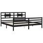 Estructura de cama con cabecero madera maciza negro 200x200 cm de vidaXL, Camas y somieres - Ref: Foro24-3194465, Precio: 176...