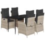 Set comedor de jardín 5 pzas cojines ratán sintético gris claro de , Conjuntos de jardín - Ref: Foro24-3213277, Precio: 555,7...