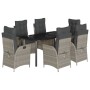 Set comedor jardín 7 pzas y cojines ratán sintético gris claro de , Conjuntos de jardín - Ref: Foro24-3213289, Precio: 778,07...