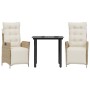 Set comedor de jardín 3 pzas con cojines ratán sintético beige de , Conjuntos de jardín - Ref: Foro24-3213441, Precio: 349,39...