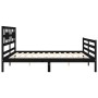Estructura de cama con cabecero madera maciza negro 200x200 cm de vidaXL, Camas y somieres - Ref: Foro24-3194465, Precio: 176...