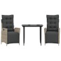 Set comedor de jardín 3 pzas cojines ratán sintético gris claro de , Conjuntos de jardín - Ref: Foro24-3213462, Precio: 337,7...