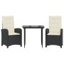 Set comedor de jardín 3 pzas con cojines ratán sintético negro de , Conjuntos de jardín - Ref: Foro24-3212290, Precio: 321,59...