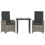 Set comedor de jardín 3 piezas con cojines ratán sintético gris de , Conjuntos de jardín - Ref: Foro24-3212360, Precio: 303,4...