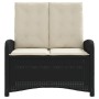 Sillón reclinable de jardín con cojines ratán sintético negro de , Bancos de jardín - Ref: Foro24-368215, Precio: 158,82 €, D...