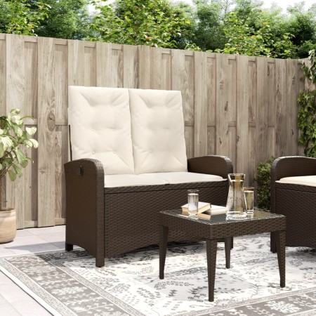 Sillón reclinable de jardín con cojines ratán sintético marrón de , Bancos de jardín - Ref: Foro24-368217, Precio: 165,55 €, ...